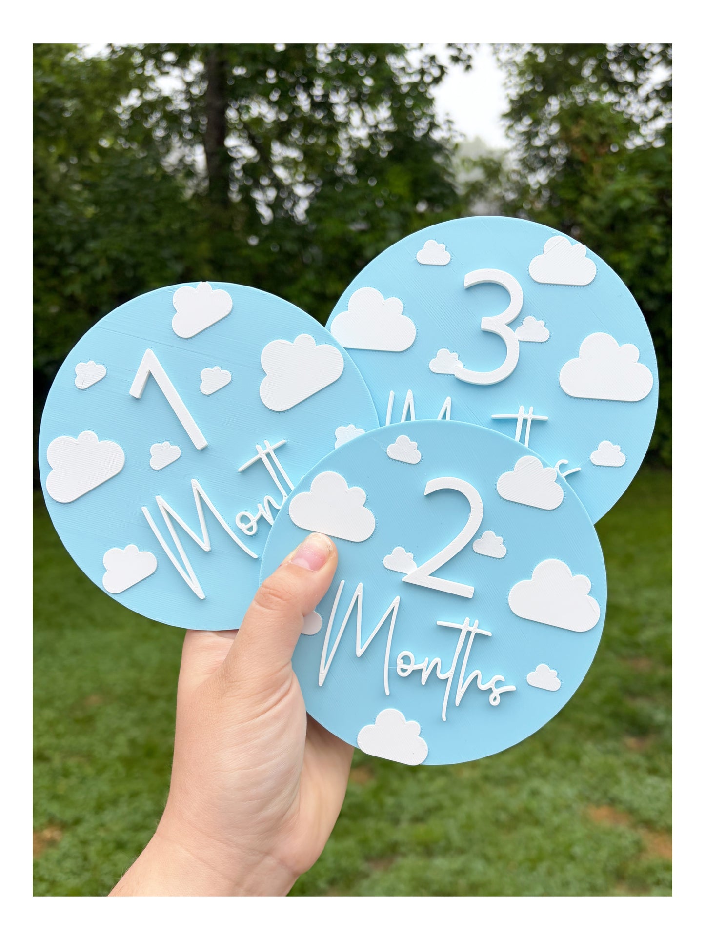 Baby Monthly Milestone Signs | 1-12 Month Milestone Markers | Cloud Baby Milestones | Monthly Baby Photo Props | Baby Shower Gift