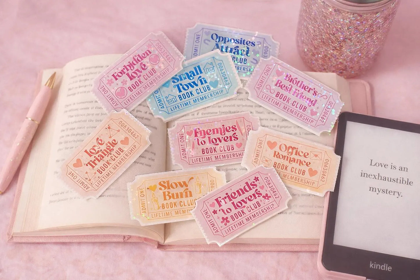 Romance Book Club Ticket Stickers