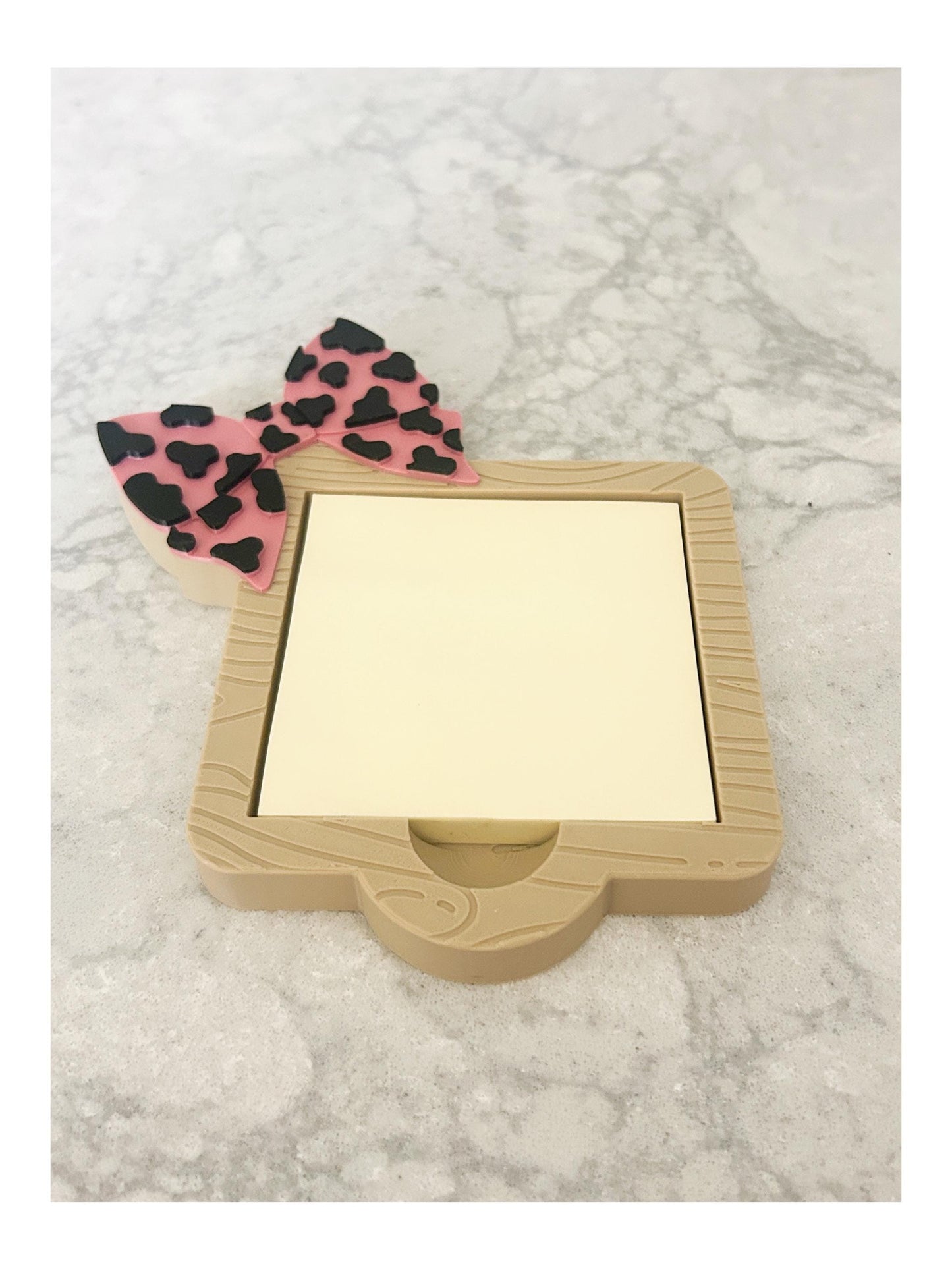 Pink Bow Sticky Note Holder