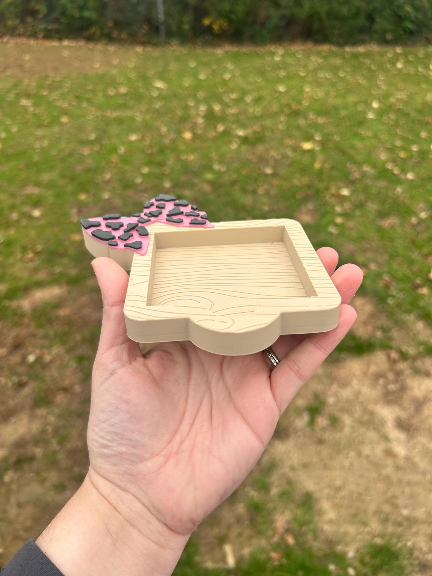 Pink Bow Sticky Note Holder
